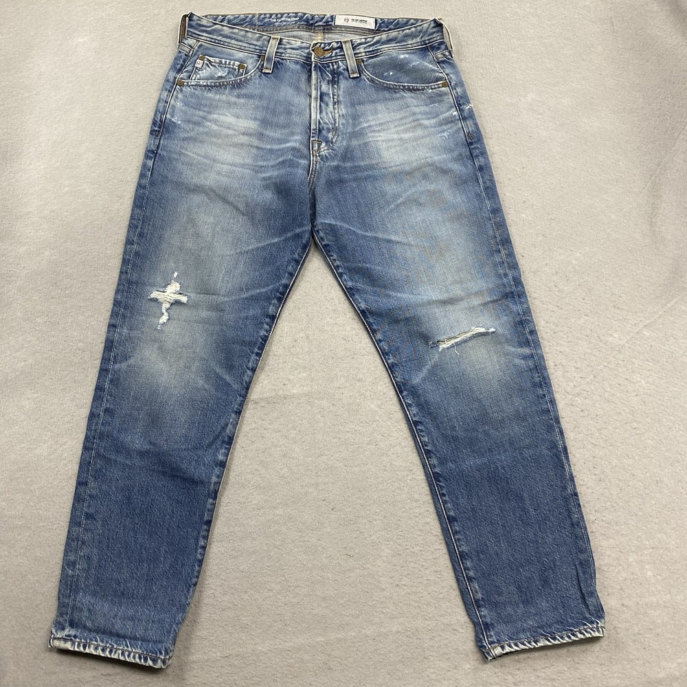 AG Adriano Goldschmied Jeans Mens 32 Blue Denim The Clyfton Crop Relaxed Tapered